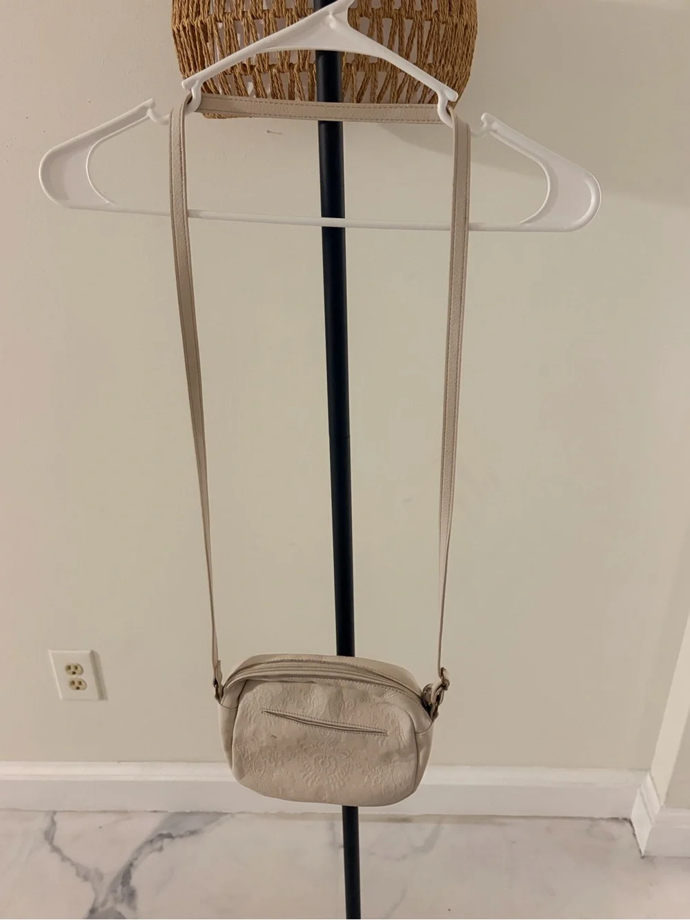 The Sak Beige Embossed Crossbody Bag